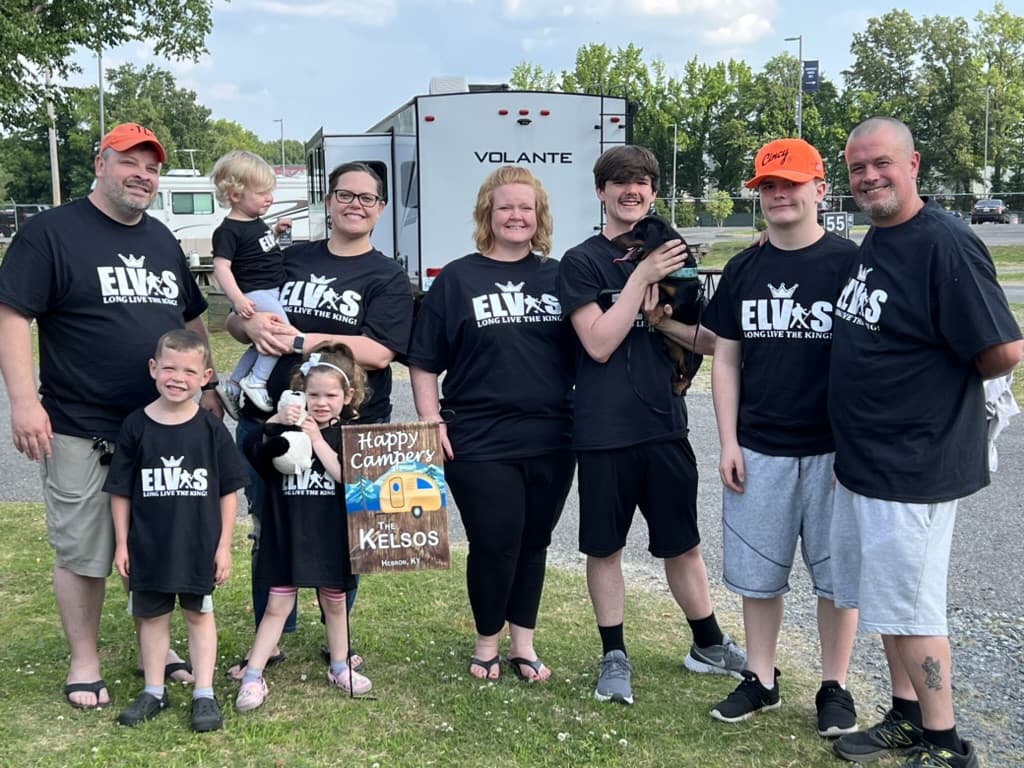 Heather, Stephanie, and their families together