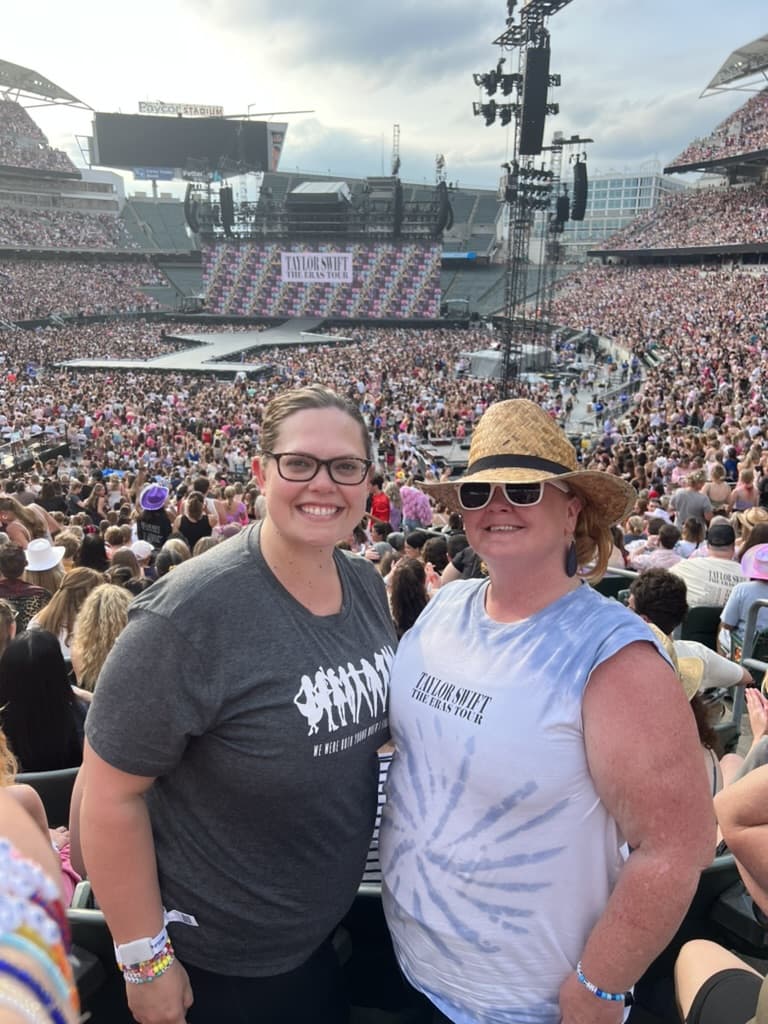 Heather and Stephanie enjoying a concert