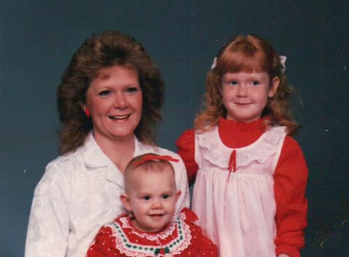 Heather and Stephanie at a young age with their mother